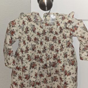 Carter's Cream and Red Floral Baby Dress